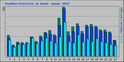 Stunden-Statistik im Monat Januar 2018